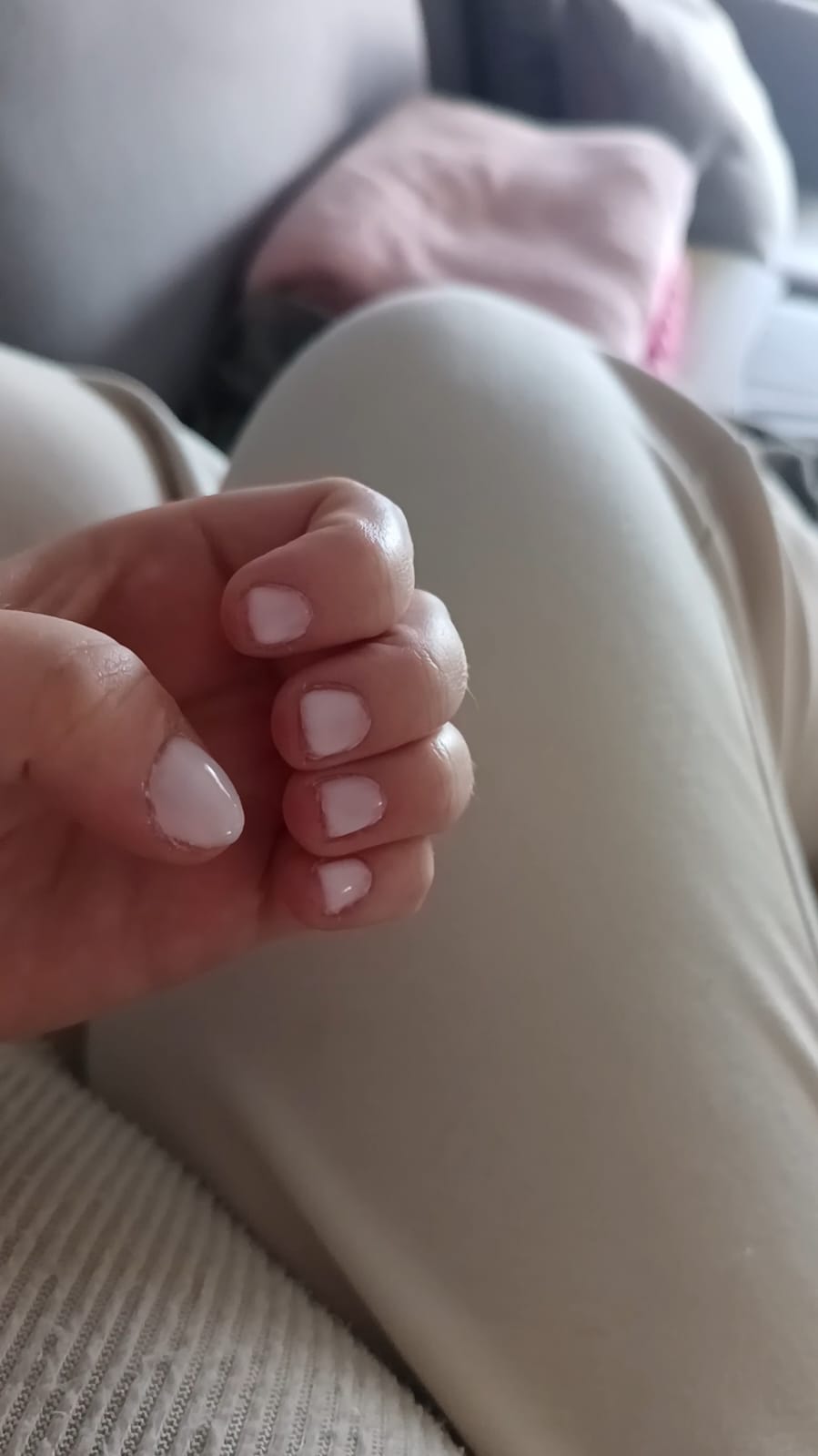 Short soft pink gel nails